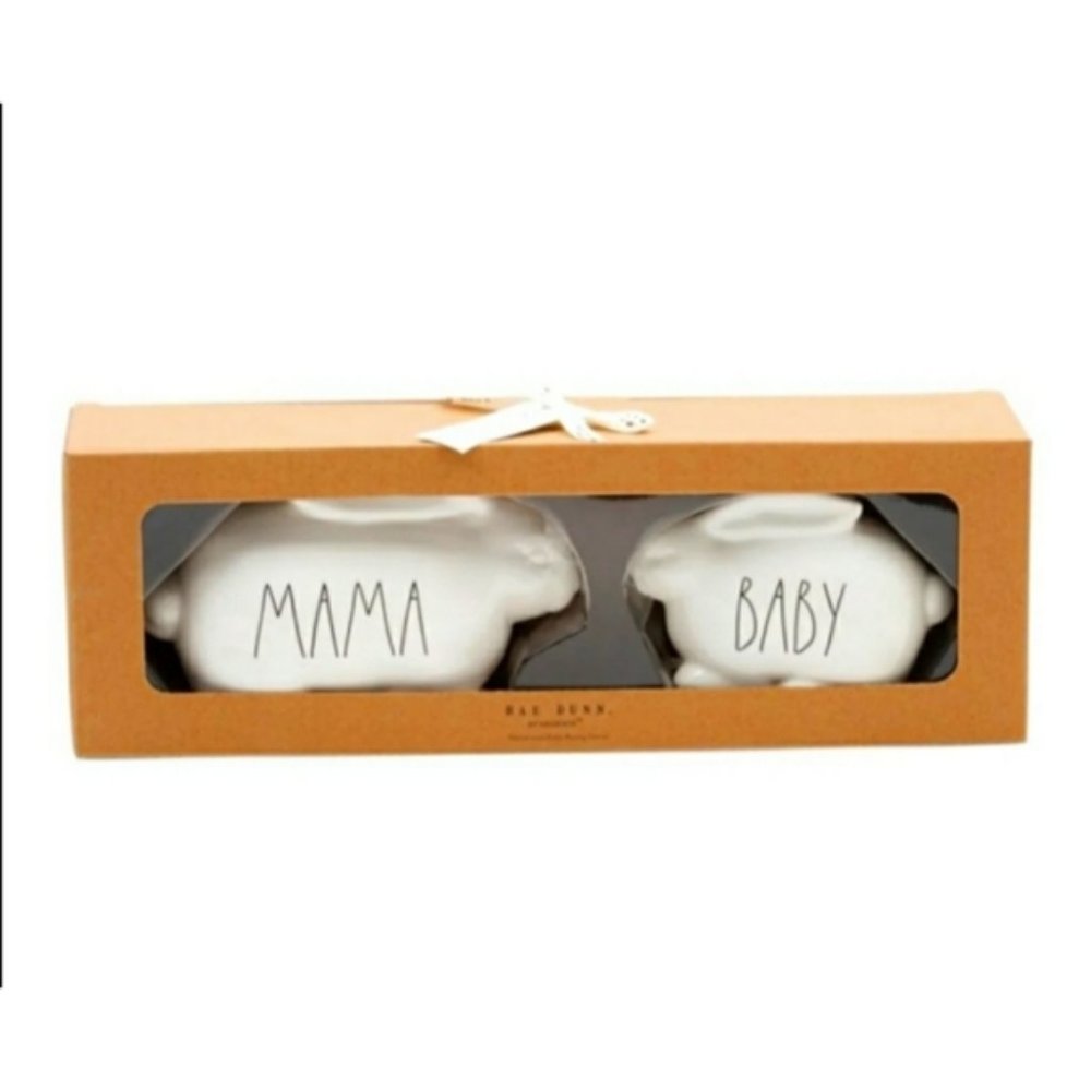 NIB Rae Dunn Mama Baby Bunny Set